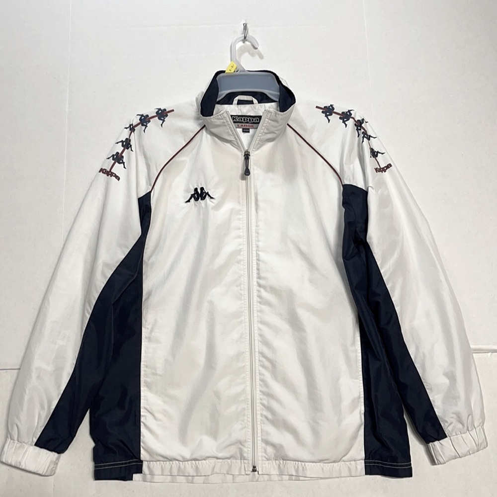 Vintage Kappa Track Jacket White/Navy Blue 175/96A